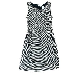 LOFT Black and Tan Knee-Length Dress that droops in the middle of